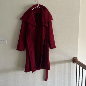 MAROON CLOTH TRENCH COAT